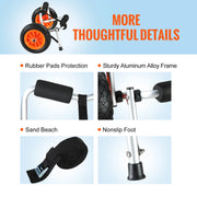 Vevor - Handtrailer Boot - Boottrailer Dolly - Dolly - Heavy Duty Kayak Cart - 250 lbs Laadvermogen - Opvouwbaar - Kano Trolley Cart 10'' Massieve Banden voor Kayaks Kano's - Zwart