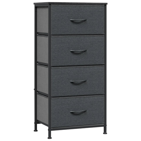 Fabric Chest of Drawers - Chest of Drawers - Storage Cabinet - 4 Drawers - Compact Cabinet - Versatile - Home Organizer - Metal Frame - Dark Gray