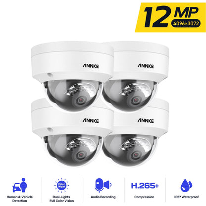 12MP Dome Camera – Beveiligingscamera – Toezichtcamera – Outdoor Camera – Bewakingscamera – Kleurennachtzicht – IP67 Waterdicht – PoE Installatie
