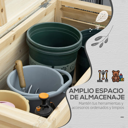 Buitenkist – Tuinopbergbox – Tuinkist – Opbergkist – 155 Liter Capaciteit – Weerbestendig Vurenhout – Verzinkt Metalen Deksel - 110 x 50 x 50 cm - Natuurlijk Hout