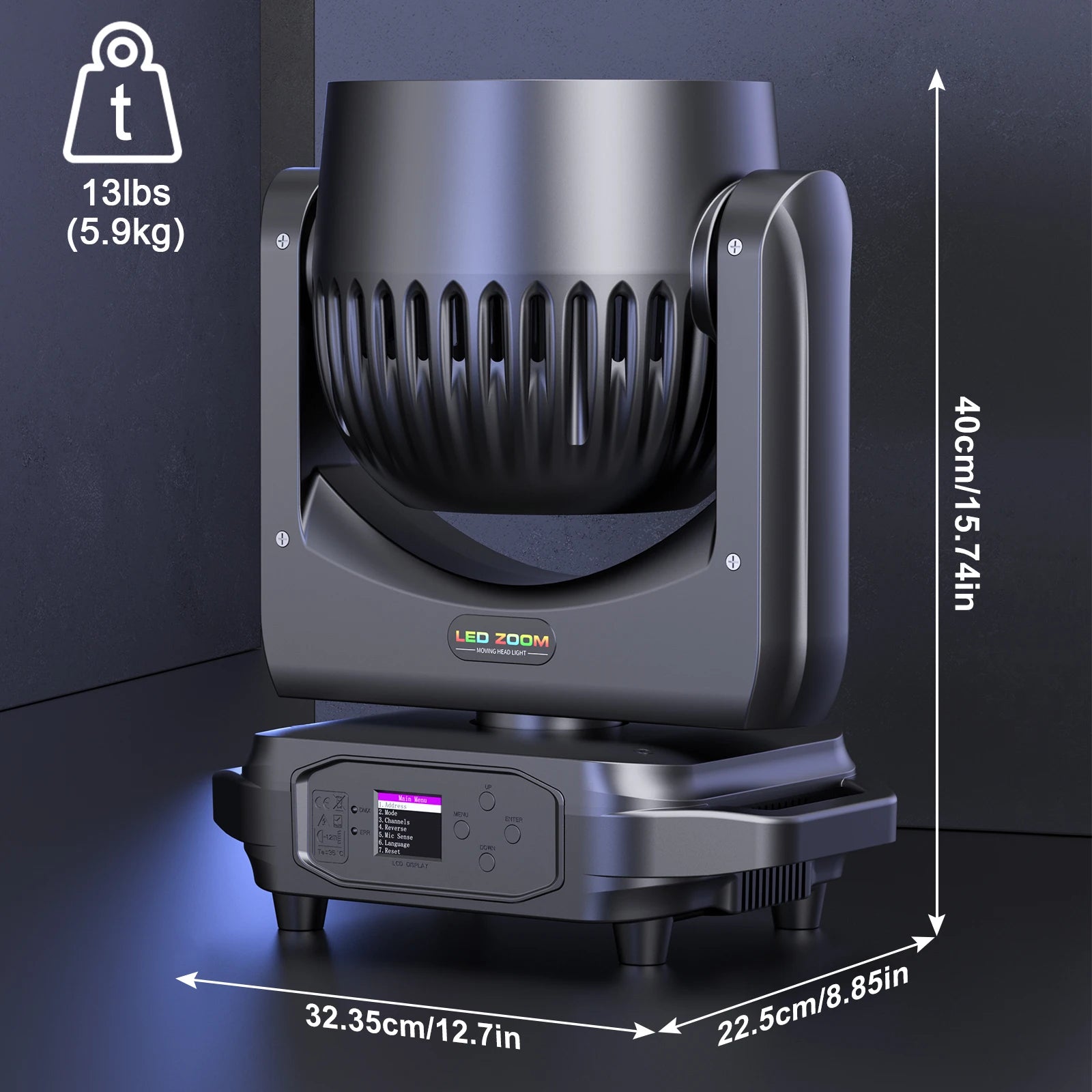 Moving Head Light – Led Verlichting – Podiumlamp – DJ Licht – Stroboscoop – 4 Stuks EU Stekker – 220W Vermogen – Instelbare Zoom en Focus - QUORE