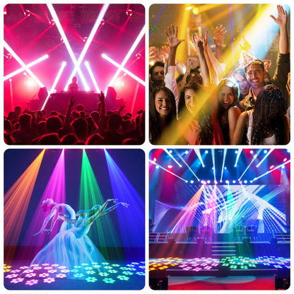 LED Moving Head Licht – Moving Head Lamp – DJ Licht – Podiumverlichting – RGB Effect Lamp – Set van 2 Zwart EU Plug – 150W Krachtige LED – 3° Smalle Beam Angle - QUORE