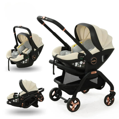 Portable 3-in-1 Baby Stroller Newborn Baby Sleeping Basket Multi-function Child Car Seat Luxury Baby Carriage Foldable