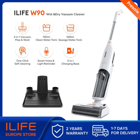 Cordless Stick Vacuum Cleaner - Electric Mop - Cordless Vacuum Cleaner - Electric Floor Cleaner - Vacuum Cleaner - Stick Vacuum Cleaners - Vacuum Cleaner - 5500Pa Suction Power - 1 Min Self-Cleaning, with Large Double Water Tank