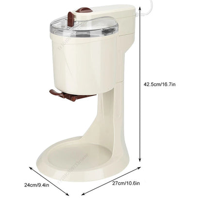 Mini Softijs Machine - IJsmachine - IJsmaker - Automatisch - 220V - 20W - 1L - 42.5 x 24 x 27 cm - Beige