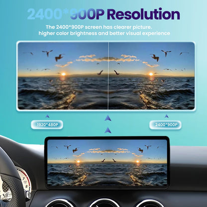Multimediasysteem Autoradio Mercedes-Benz – Touchscreen Navigatie Systeem – Draadloos CarPlay Android Auto – 12,3 Inch Scherm – Hoge Resolutie 2400x900 Pixels - QUORE