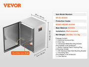 Vevor - Cases - Waterproof Junction Box - Junction Box - 60x50x20 cm - Outdoor Electrical Cabinet - with Mounting Plate Hinges Lock IP66