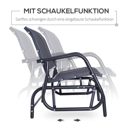 Dubbele Schommelbank – Tuinschommel – Schommelbank Voor Twee – Buitenbank – Metalen Frame – Ademend Mesh – 120 Cm Breed
