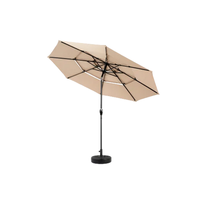 Parasol - Zweefparasol – Zonnescherm – Zonwering – Buitenluifel – Terrasbescherming – Balkon Schaduw – Handmatig Slingermechanisme – Waterbestendig Polyester - Khaki