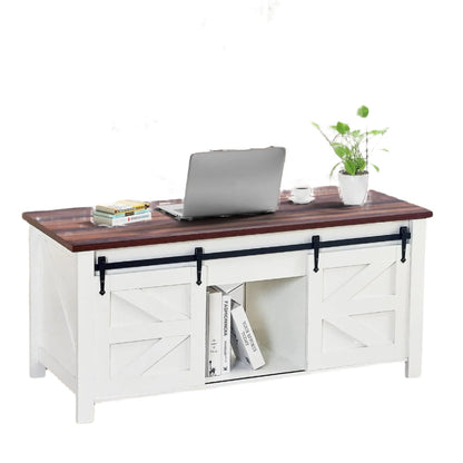 Salontafel – Salontafeltje – Tafel – Woonkamertafel – Lift-Top – Grote Verborgen Opbergruimte – Massief Houten Constructie - 117 x 53 x 55 cm - Rustiek Bruin