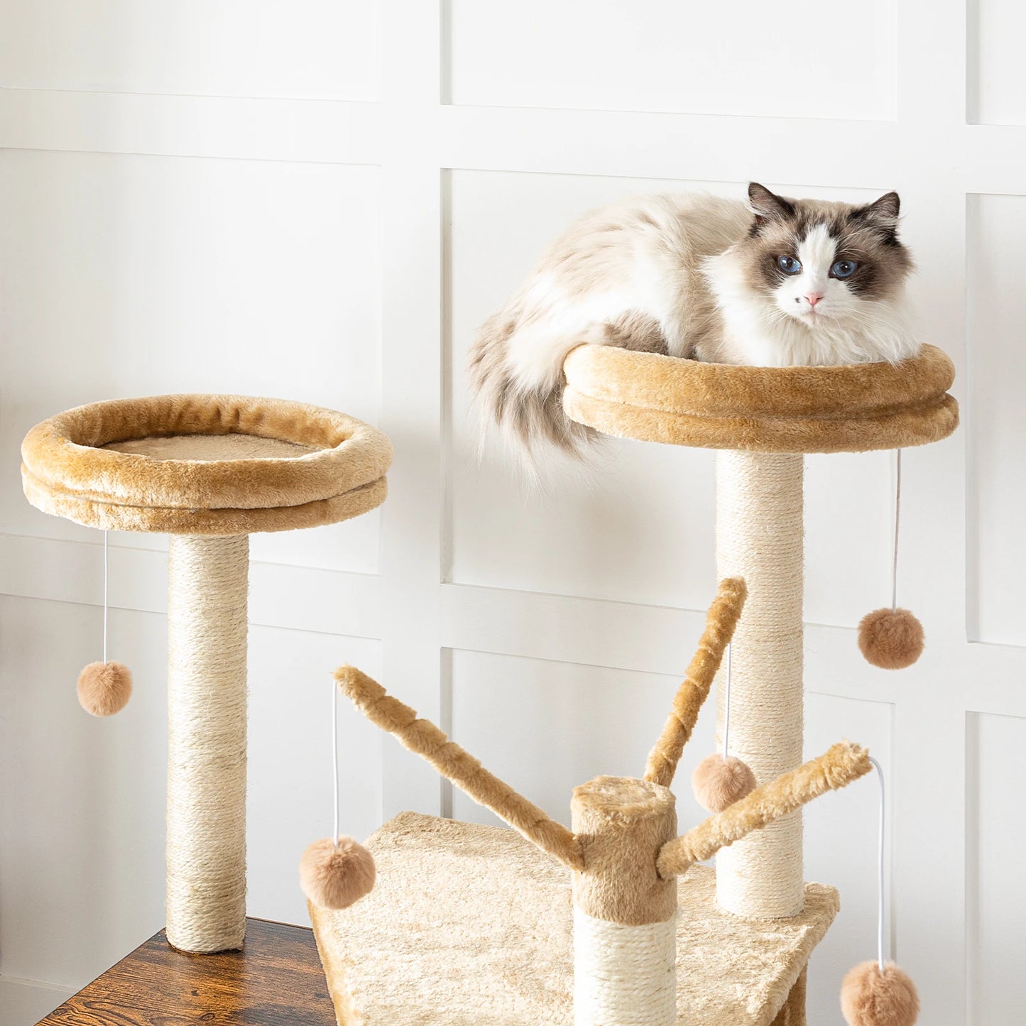 Kattenklimpaal – Kattenkrabpaal – Klimmeubel – Kattenmeubel – Rustplek – Houten Frame – Verstelbare Voeten