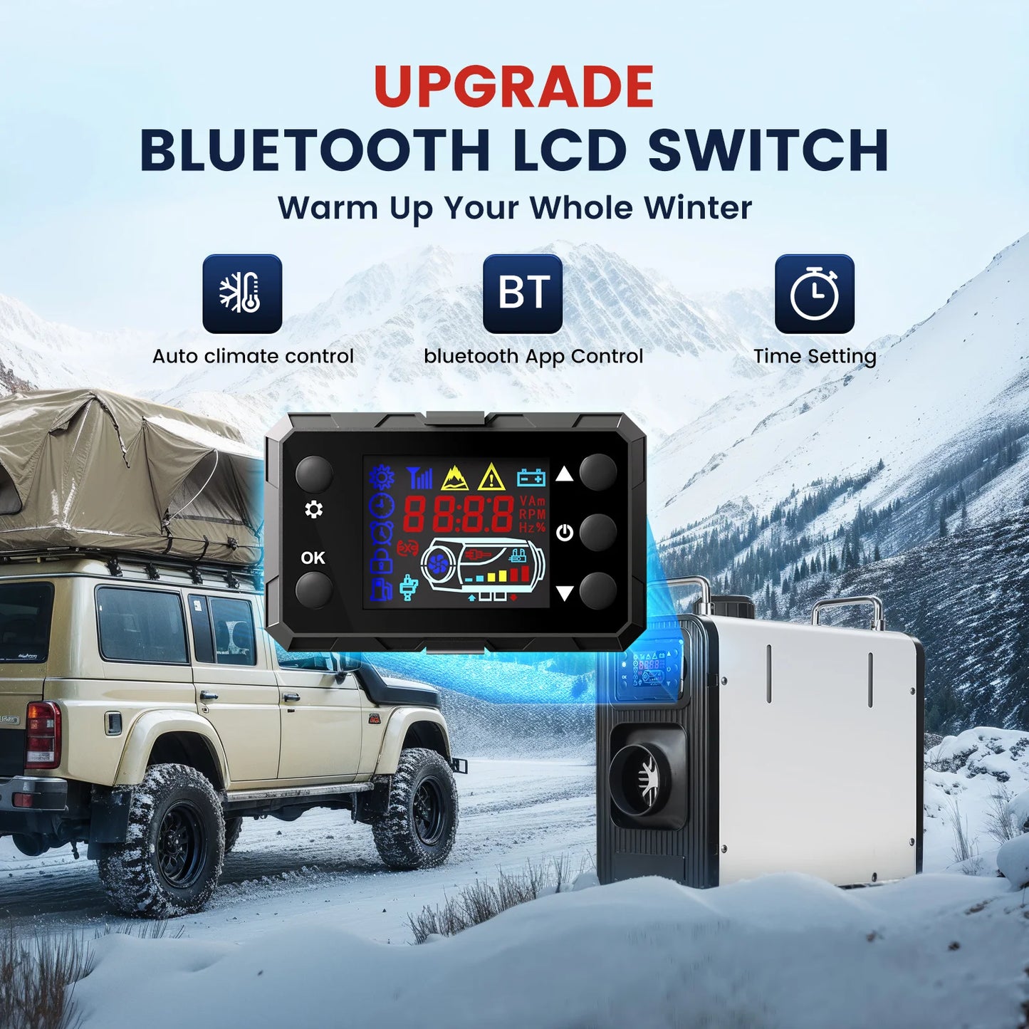 Diesel Parkeerverwarmer – Luchtverwarmer – Cabin Heater – Truck Verwarming – Mobiele Heater – 5-8 kW Vermogen – Bluetooth Bedienbaar
