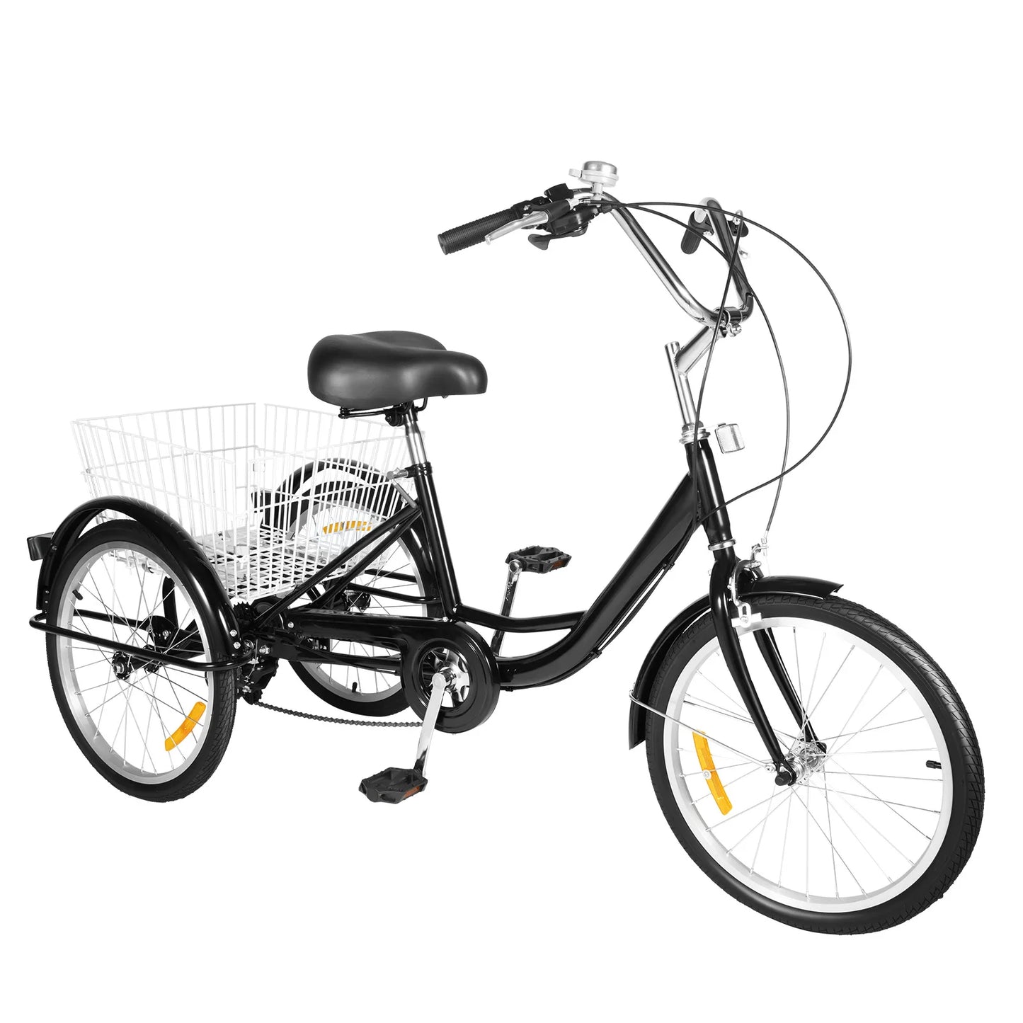 Driewieler – Driwieler – Driewielige Fiets – Driewielerfiets – Roadbike – 20 Inch – 8 Versnellingen – Max 110 kg Belastbaar – Met Mand en Bel - QUORE