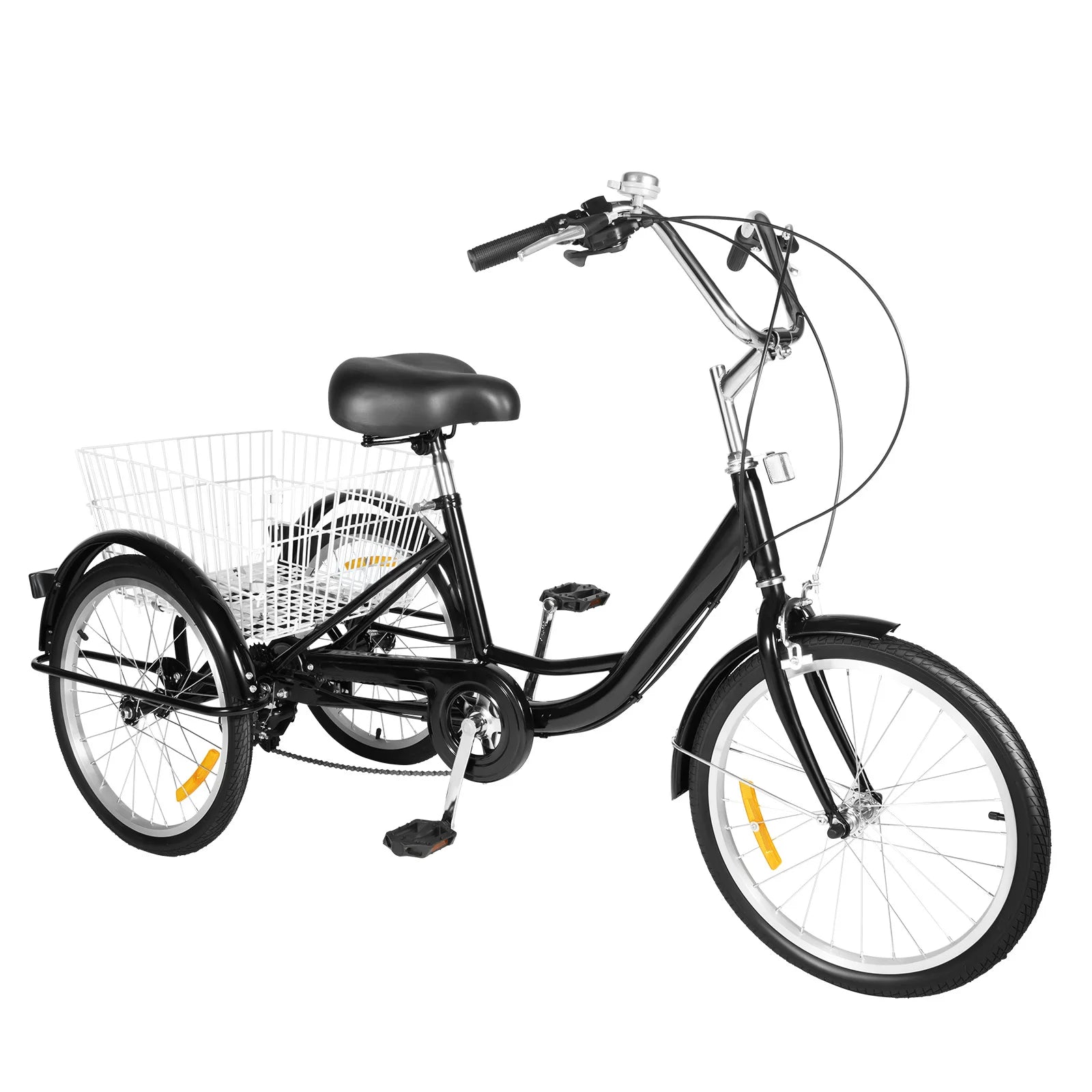 Driewieler – Driwieler – Driewielige Fiets – Driewielerfiets – Roadbike – 20 Inch – 8 Versnellingen – Max 110 kg Belastbaar – Met Mand en Bel - QUORE