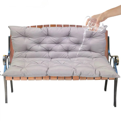 Bankkussen - Zitkussen - met Rugdeel - Ergonomisch - Zacht - voor Schommelbank - Meubels - Tuinbank - Eetbank - Verwijderbaar - Wasbaar - Waterdicht - Polyester - 100 x 100 cm - Lichtgrijs