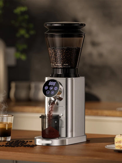 Koffiemolen - Koffiemolen Electrisch - Automatische Koffiemolen - Automatische Burr Koffiemolen - 48 Maalinstellingen – Instelbaar voor Espresso & American Coffee - QUORE