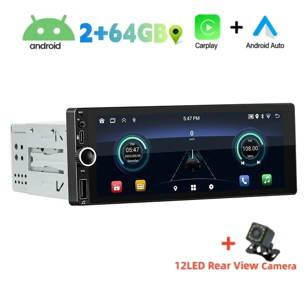 Autoradio – Auto Radio – Car Audio – Multimedia Speler – 1 DIN Android Autoradio – 6,86 Inch Touchscreen – Android 13 Systeem