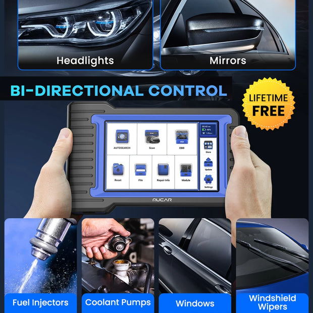 VO7S - OBD2 Scanner - Diagnosecomputer - Uitleesapparatuur Auto - Storing Verwijderen - Volledige systeemdiagnose - Diagnose Auto - Autodiagnosetool - Bidirectionele ECU-codering - Zwart