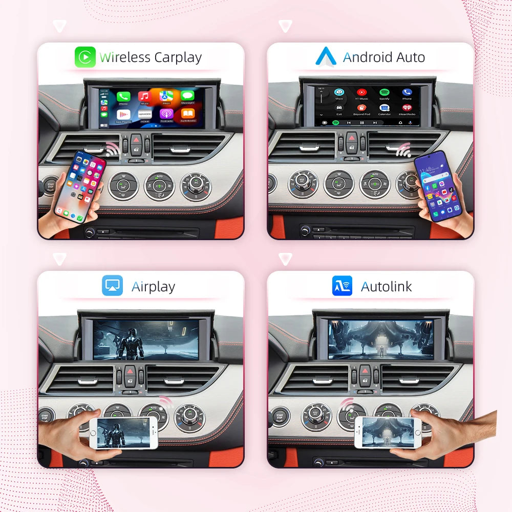 Draadloze CarPlay Module – Android Auto Adapter – Bluetooth Interface – AirPlay Connector – Mirror Link Module – Voor BMW Z4 E89 CIC EVO – Plug & Play Installatie – Automatische Smartphone Verbinding