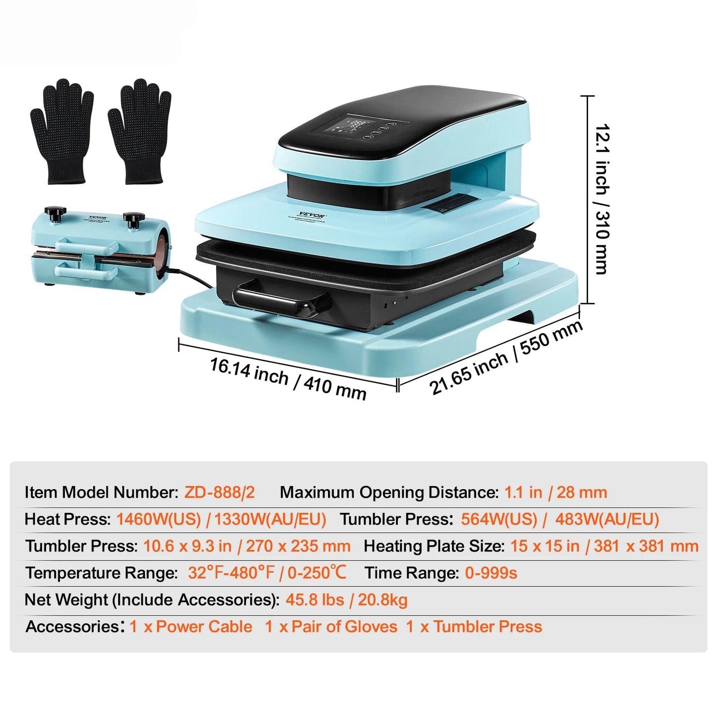 Automatische Warmtedrukpers – Hittepers – Transferpers – Sublimatiepers – Textielpers – 15x15 Inch Werkoppervlak – Volledig Geautomatiseerd