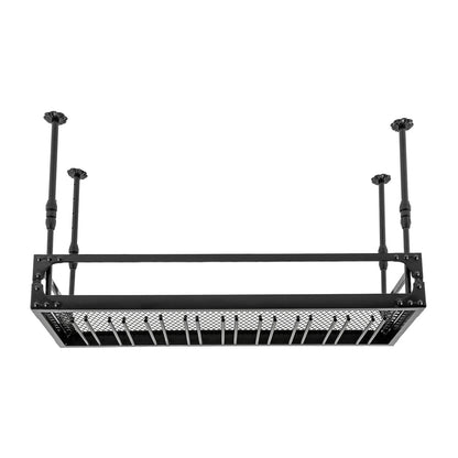 Wijnrek – Wijnfleshouder – Flessenrek – Glazenrek – Plafondrek – Vintage Industrieel Design – Stevig Roestvrij Staal – Verstelbare Hoogte 100 cm