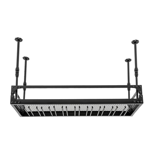 Wijnrek – Wijnfleshouder – Flessenrek – Glazenrek – Plafondrek – Vintage Industrieel Design – Stevig Roestvrij Staal – Verstelbare Hoogte 100 cm