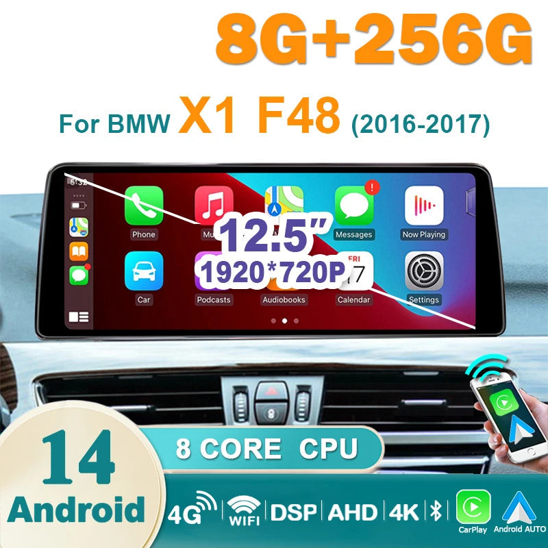 Carplay Autoradio – Multimedia Speler – In-Car Entertainment – Auto Radio – Android Auto – 12,5 Inch Touchscreen – Draadloze Connectiviteit – Android 14 – 4G LTE