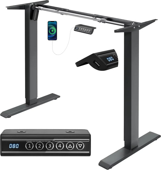 WOLTU Electric Lifting Desk Frame Height Adjustable Stand Up Desk Bracket with USB Charging Port Memory Control for Home Office