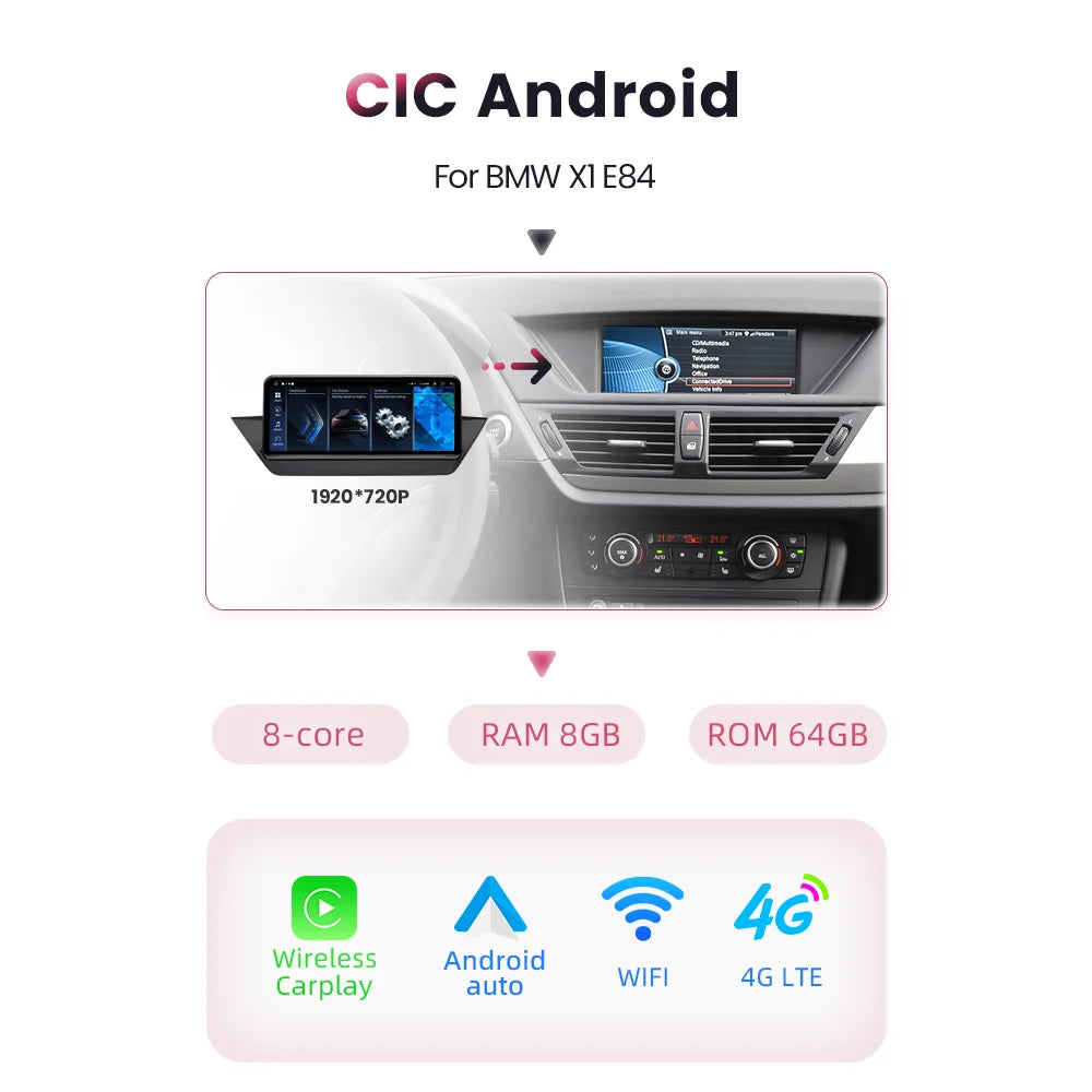 Multimedia Speler – Autoradio – Navigatiesysteem – Touchscreen – Android Auto – 10,25 Inch IPS Scherm – Draadloze CarPlay & Ingebouwde GPS