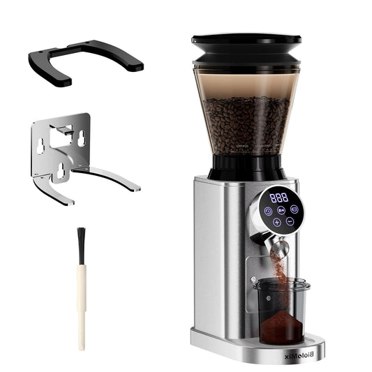 Koffiemolen - Koffiemolen Electrisch - Automatische Koffiemolen - Automatische Burr Koffiemolen - 48 Maalinstellingen – Instelbaar voor Espresso & American Coffee - QUORE