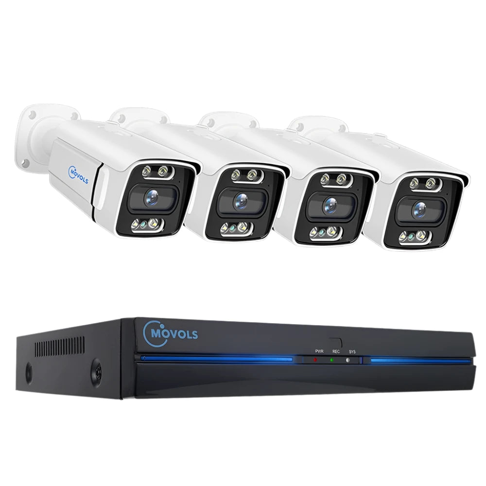 Beveiligingscamerasysteem - Bewakingscamera - Beveiligingscamera - 8CH 5MP Camera - Openlucht - NTSC,PAL - 4 stuks - Wit - QUORE