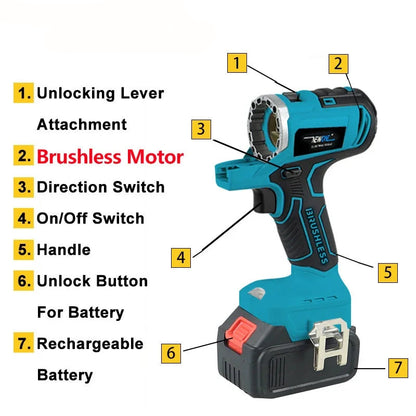 Accuboormachine – Schroefmachine – Decoupeerzaag – Haakse Slijper – Schuurmachine – 18V/20V Lithium-Ion Accu – 5-in-1 Multifunctionele Set