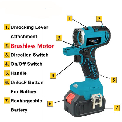 Accuboormachine – Boormachine – Klopboormachine – Schroefboormachine – Slijpmachine – 5-in-1 Multifunctionele Set – 18V/20V Lithium-ion Accu – Verwisselbare Accessoires