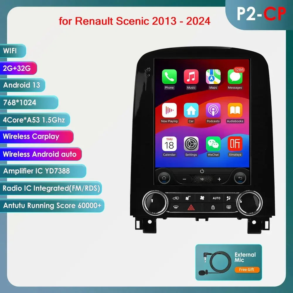 9,7-Inch Android 14 Autoradio – Multimedia Speler – GPS Navigatie – 2-DIN Headunit – CarPlay Android Auto – 4G Connectiviteit – DSP Geluidstechnologie - QUORE