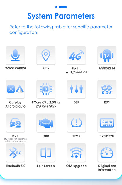 Android Multimedia Systeem – Auto Radio – 2DIN Navigatiesysteem – Touchscreen Speler – Multimedia Speler – 7 Inch HD Scherm – 8-Core Processor & 4G Connectiviteit - QUORE