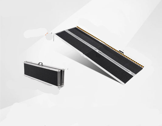 Rolstoelhelling - Drempelhulp - Drempelhulp Rubber - Oprijplaat - Drempelhulpen - Opvouwbare - 96inch - Antislip & Draagbaar - 800lbs Draagkracht - Mobiele Oplossing - Voor Scooters & Rollators