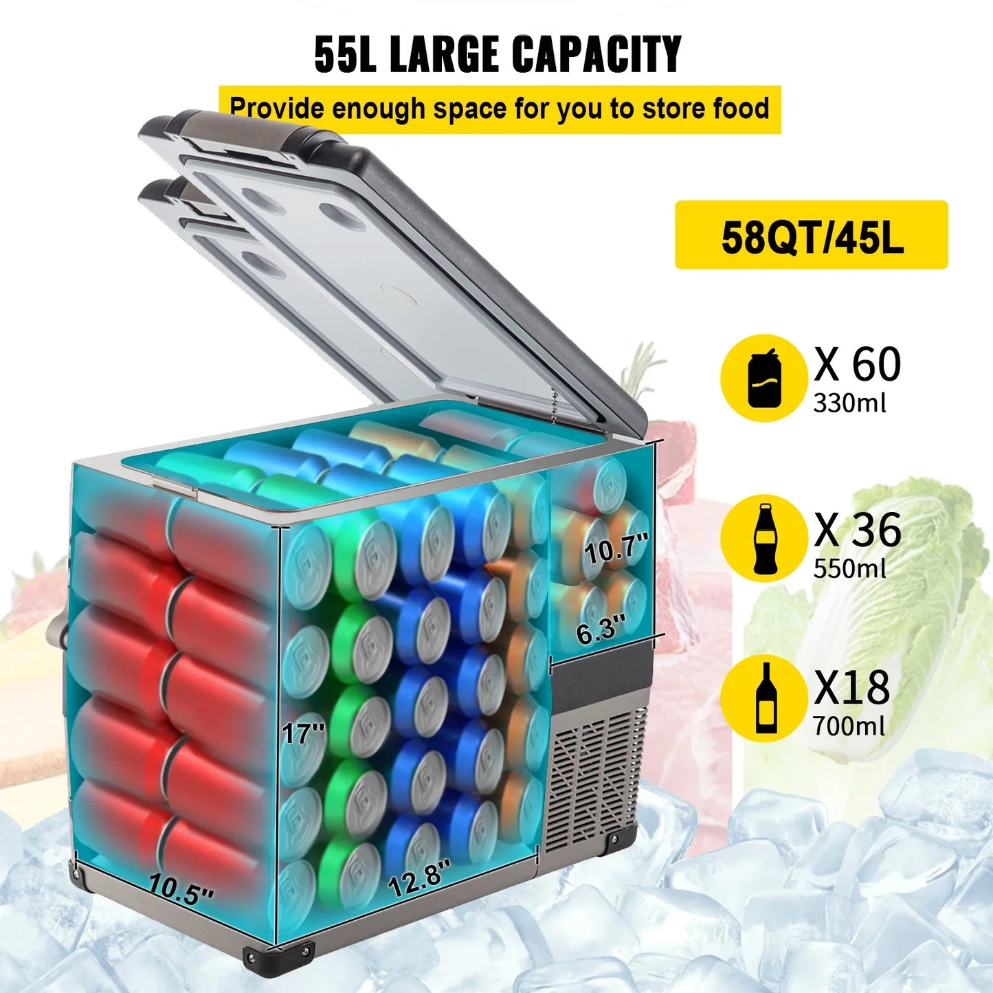 Draagbare Koelbox – Mobiele Koelkast – Mini Koelbox – Auto Koelbox – 45L – Preciese Temperatuurregeling
