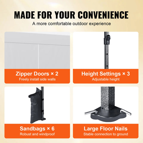 Tent - Luifel - Campingtent - Partytent - Pop-up luifel - Instant luifel - Verwisselbare zijwanden - Draagbaar - Gazebo UV-bestendig - Waterdichte tenten voor buitenevenementen Party - 10x20ft - Zilver