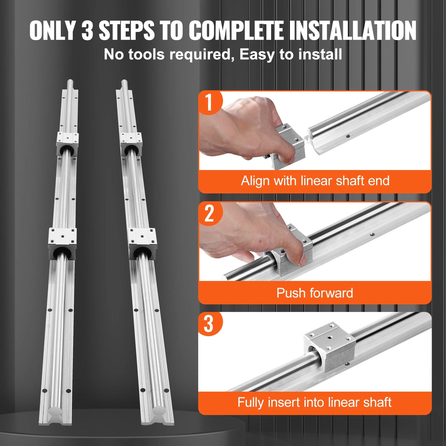 Linear Guide Rails - Smooth Motion for DIY Reels - SBR20 - Sliding Blocks for CNC Milling Machines - 20mm-1200mm - Silver