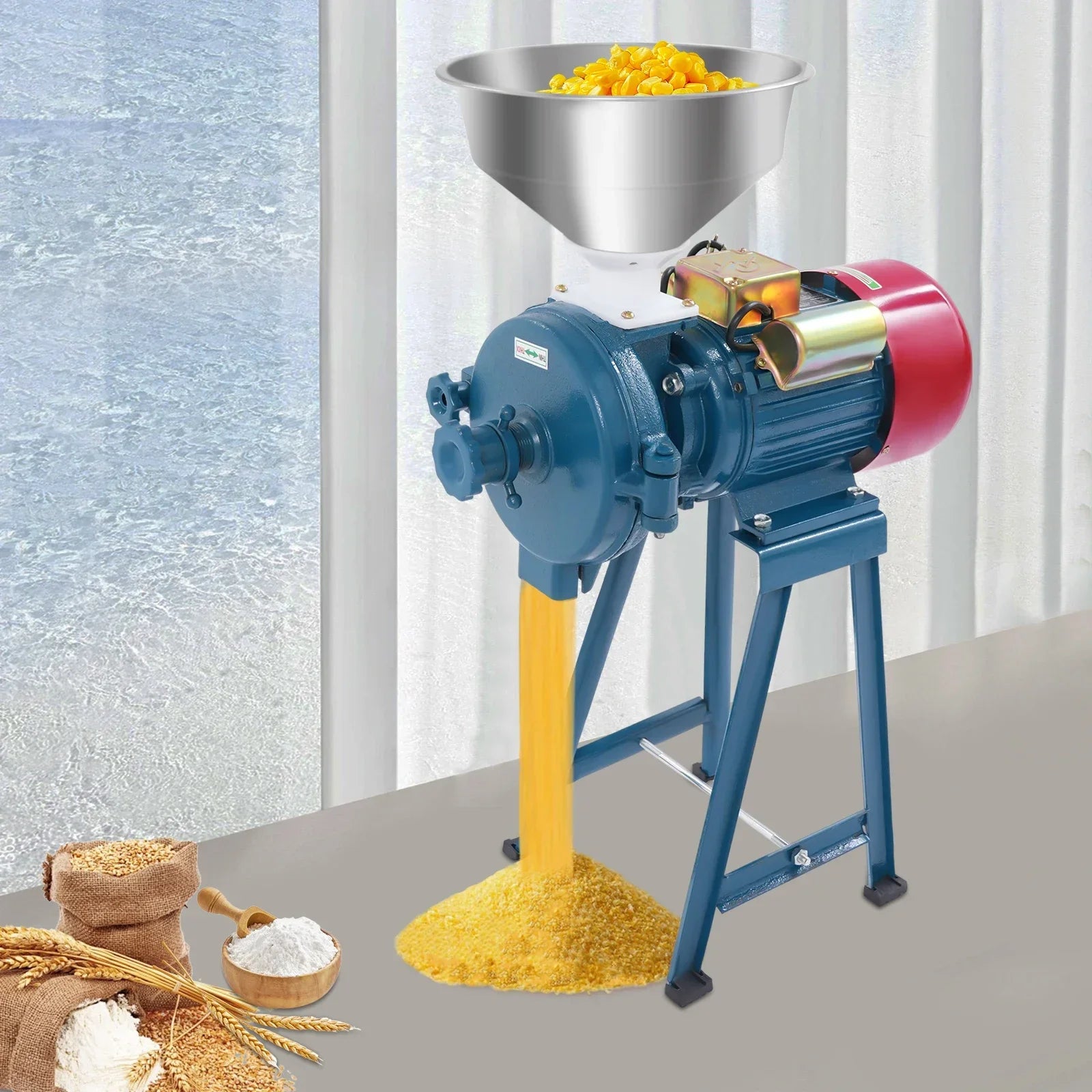 Elektrische Graanmolen – Graanmaler – Meelmolen – Bonenmaler – Maïsmolen – 2200W Motor – Robuuste Duurzame Uitvoering - QUORE