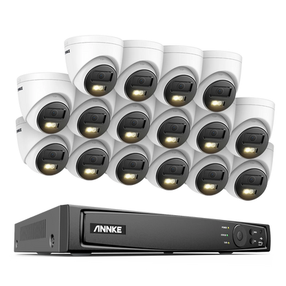 16-kanaals IP beveiligingscamera set – IP camera systeem – CCTV bewakingsset – Dome camera pakket – Video surveillance kit – 12MP Full HD beeld – Dual-light nachtzicht tot 30m