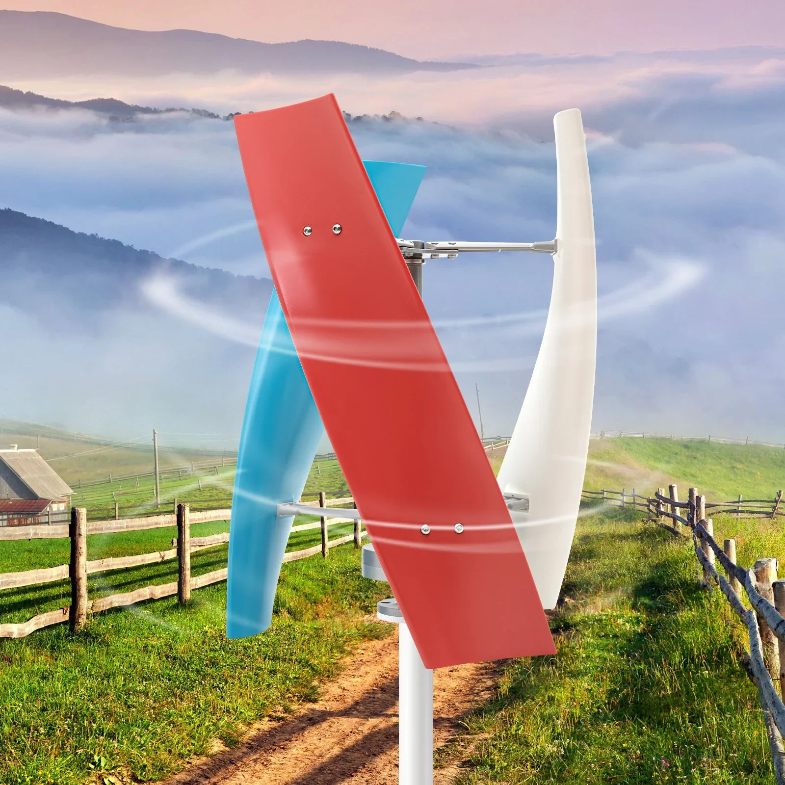 Windturbine – Kleine Windmolen – Energie Generator – Duurzame Turbine – 450W Vermogen – Glasvezel Bladen - QUORE
