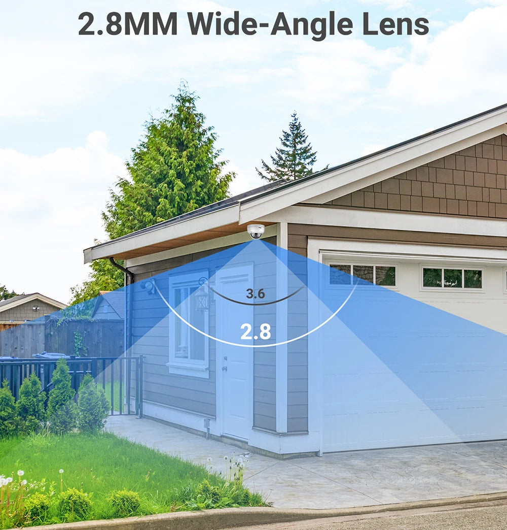 Beveiligingscamerasysteem - 5MP Camera - NVR - POE technologie - Openlucht- P67 Waterdichte - IK10 Vandaalbestendig - Bewakingscamera - Beveiligingscamera - Full HD IP Camera’s met Audio en Nachtzicht - 1TB Harde Schijf - 2 Stuks - Wit