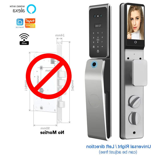 Smart deurslot – Slimme Deursloten – Elektronisch Deurslot – Smart Lock – Vingerafdrukslot – 8 Ontgrendelmethodes – IP67 Waterdicht Aluminium - Geen insteek - Alleen slot - QUORE