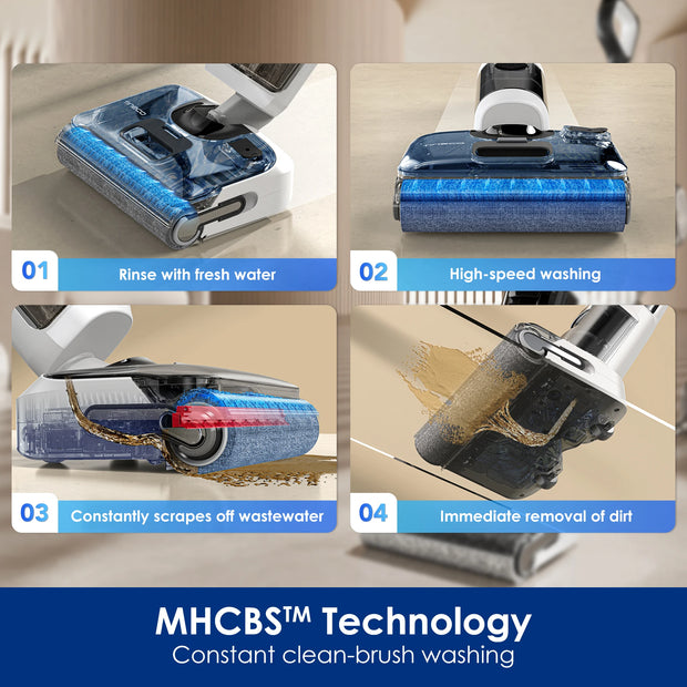 Cordless Stick Vacuum Cleaner - Stick Vacuum Cleaner - Vacuum Cleaner - Cordless Stick Vacuum Cleaner - Powerful Suction - HEPA Filter - &lt;500w - LED - Wet and dry vacuum - White