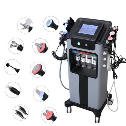 Hydradermabrasie Gezichtsverzorging – Ultrasone Reiniging – Skin Care Apparaat – Gezichtsreiniger – EMS Gezichtslift – 10-in-1 Multifunctioneel – Warmte- en Koudetherapie - QUORE