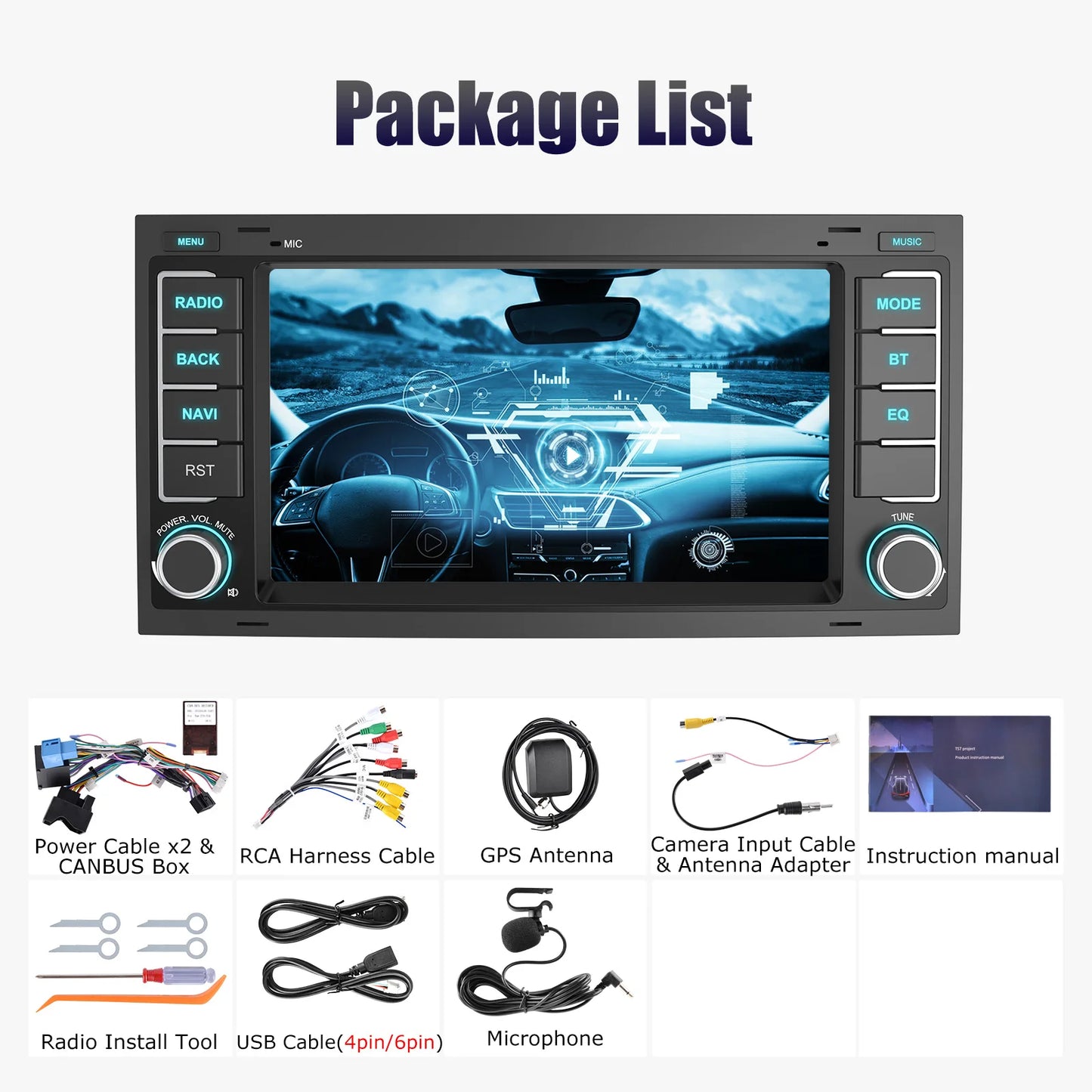 ESSGOO Android 15 Carplay Car Radio For Volkswagen  VW Touareg Transporter T5 Multivan Car Radio Multimedia Player GPS WiFi RDS - QUORE