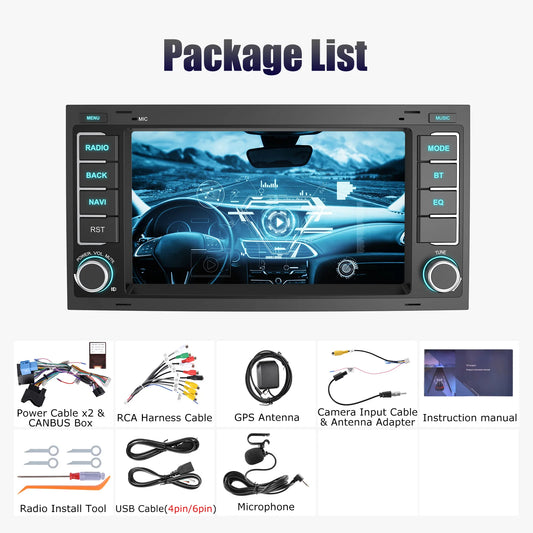 ESSGOO Android 15 Carplay Car Radio For Volkswagen  VW Touareg Transporter T5 Multivan Car Radio Multimedia Player GPS WiFi RDS