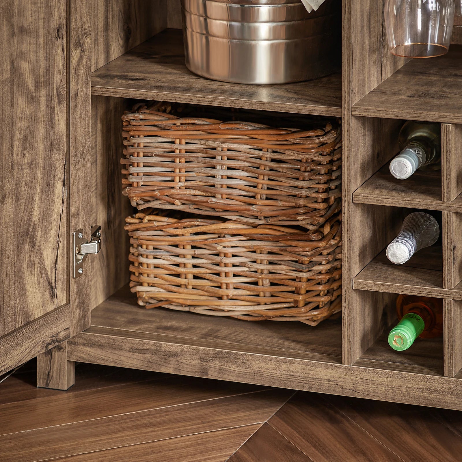 Keukeneiland – Keukenkast – Dressoir – Organizer – Buffetkast – Bruin Vintage – MDF & Spaanplaat – 110x95x55 cm - QUORE