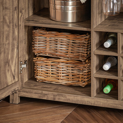 Keukeneiland – Keukenkast – Dressoir – Organizer – Buffetkast – Bruin Vintage – MDF & Spaanplaat – 110x95x55 cm - QUORE